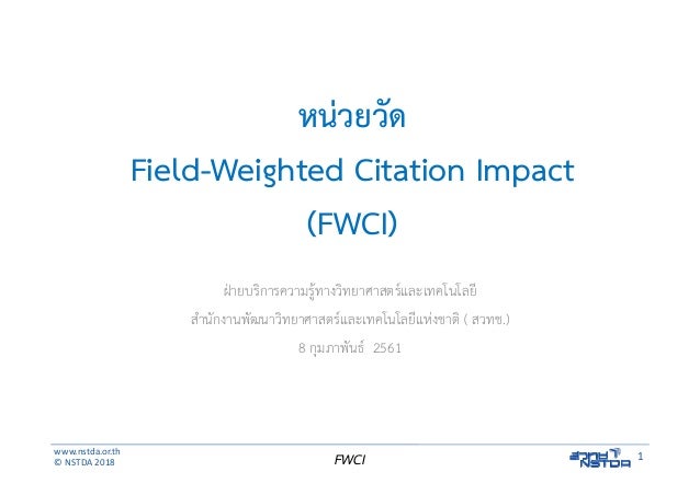 FieldWeighted Citation Impact (FWCI)
