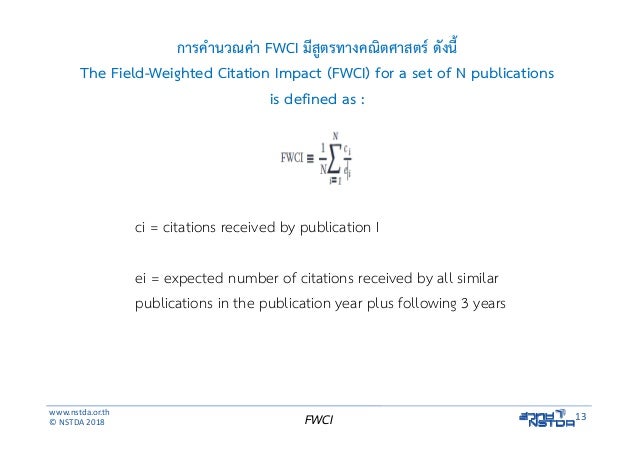 FieldWeighted Citation Impact (FWCI)