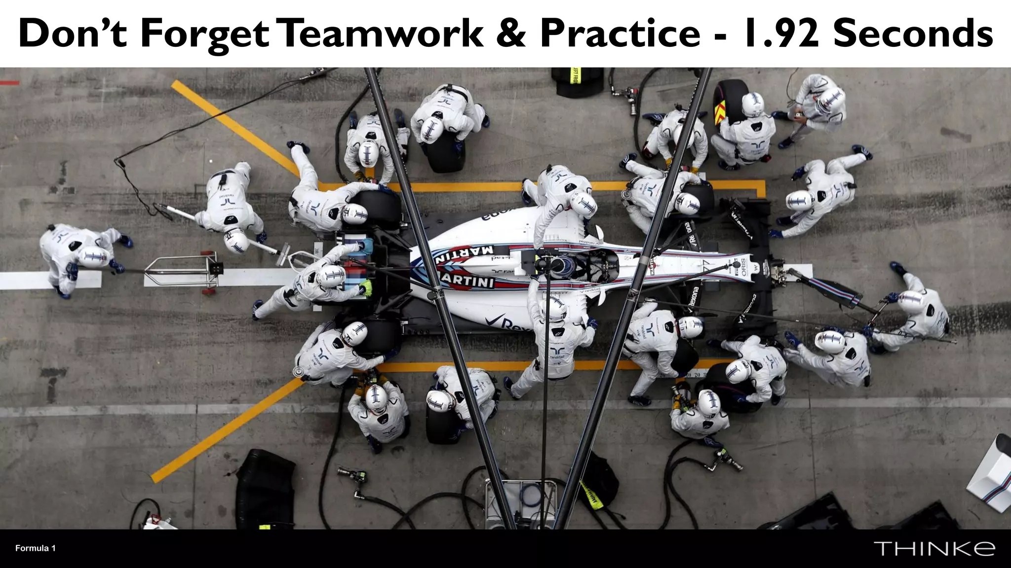 Don’t ForgetTeamwork & Practice - 1.92 Seconds
Wikimedia
Formula 1
 