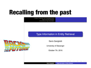 Recalling from the past
 