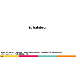 Copyright	(C)	DeNA	Co.,Ltd.	All	Rights	Reserved.
8. Rainbow
Hessel, Matteo, et al. "Rainbow: Combining Improvements in Dee...