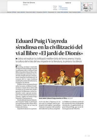 16/02/18Diari de Girona
Gerona
Prensa: Diaria
Tirada: 7.199 Ejemplares
Difusión: 5.174 Ejemplares
Página: 34
Sección: OTROS Valor: 445,00 € Área (cm2): 226,5 Ocupación: 23,58 % Documento: 1/1 Autor: DdG GIRONA Núm. Lectores: 22000
Cód:116174480
17 / 49
 