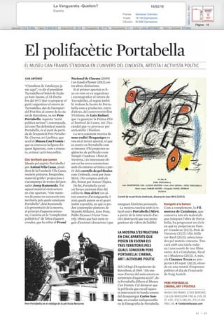 16/02/18La Vanguardia -Quèfem?
España
Prensa: Semanal (Viernes)
Tirada: 78.195 Ejemplares
Difusión: 62.898 Ejemplares
Página: 18
Sección: CULTURA Valor: 6.545,00 € Área (cm2): 521,8 Ocupación: 68,17 % Documento: 1/1 Autor: LAIA ANTÚNEZ Núm. Lectores: 572000
Cód:116172900
41 / 49
 