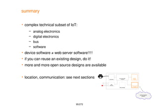 95/272
summary
 complex technical subset of IoT:
– analog electronics
– digital electronics
– bus
– software
 device sof...
