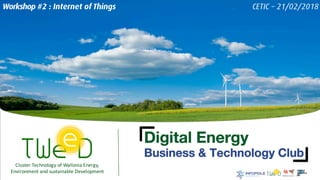 Cluster	Technology	of	Wallonia	Energy,	
Environment	and	sustainable	Development
CETIC – 21/02/2018Workshop #2 : Internet of Things
 