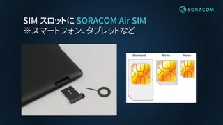 SIM スロットに SORACOM Air SIM
※スマートフォン、タブレットなど
 