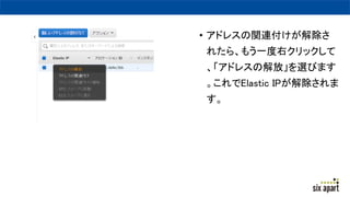 ? ɥ쥹vB
줿顢⤦һҥå
ɥ쥹νšxӤޤ
Elastic IP

 