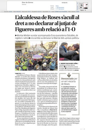 01/03/18Diari de Girona
Gerona
Prensa: Diaria
Tirada: 7.199 Ejemplares
Difusión: 5.174 Ejemplares
Página: 19
Sección: LOCAL Valor: 824,00 € Área (cm2): 372,3 Ocupación: 43,72 % Documento: 1/1 Autor: CARME VILÀ FIGUERES Núm. Lectores: 14000
Cód:116457871
11 / 23
 