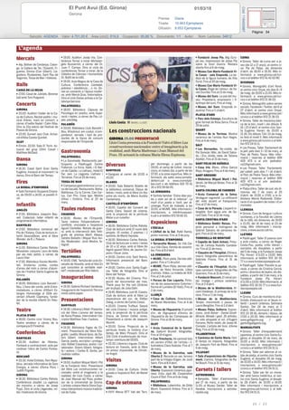 01/03/18El Punt Avui (Ed. Girona)
Gerona
Prensa: Diaria
Tirada: 10.463 Ejemplares
Difusión: 8.653 Ejemplares
Página: 54
Sección: AGENDA Valor: 4.701,00 € Área (cm2): 819,8 Ocupación: 95,88 % Documento: 1/1 Autor: Núm. Lectores: 34612
Cód:116450987
20 / 23
 