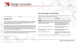 Design concepts
 