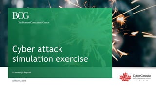 MARCH 1, 2018
Summary Report
Cyber attack
simulation exercise
 