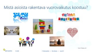 Mistä asioista rakentava vuorovaikutus koostuu?
13.3.2018 © Työterveyslaitos | Elisa Valtanen | www.ttl.fi
Kuvat: Pixabay....