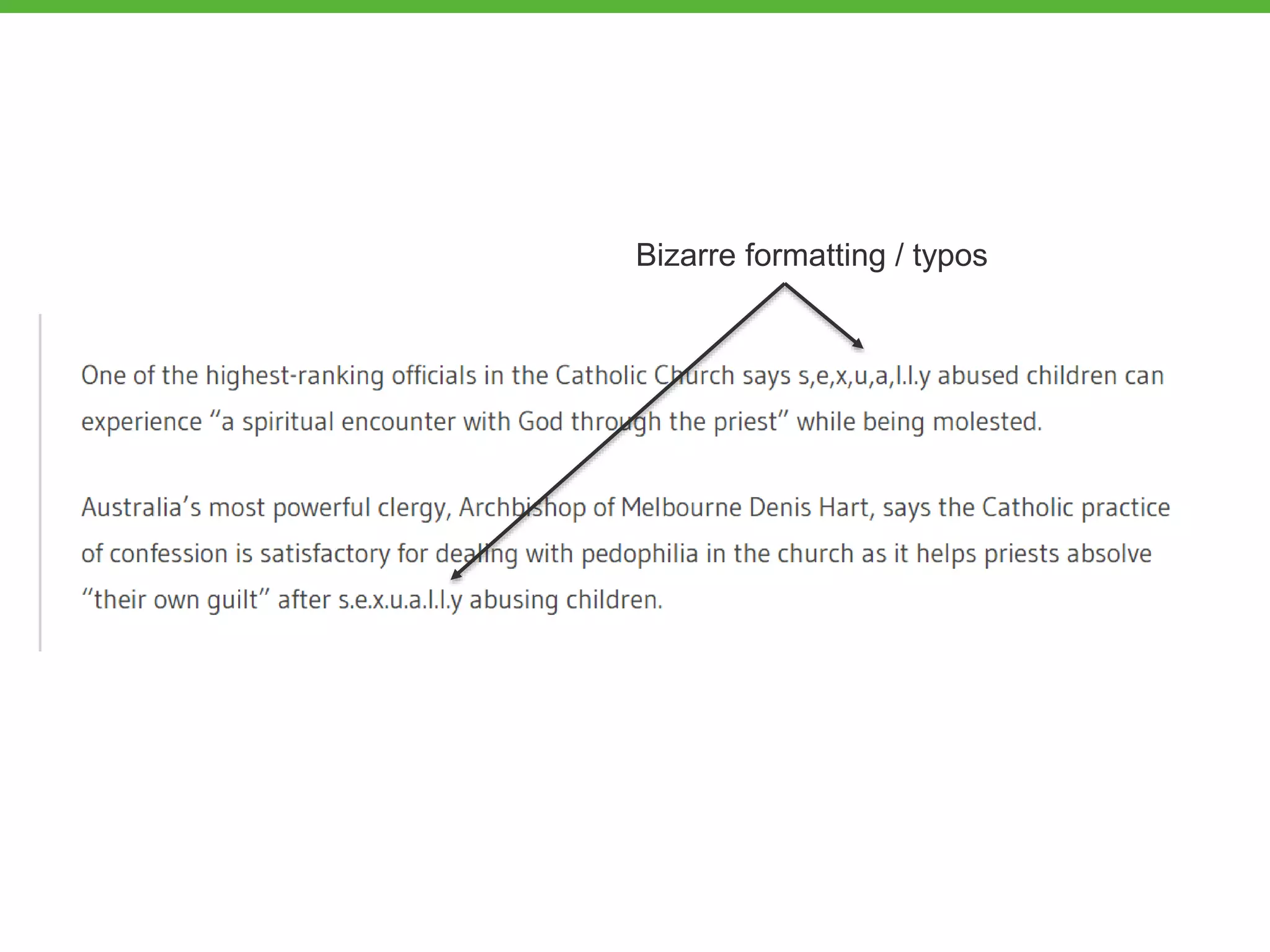 Bizarre formatting / typos
 