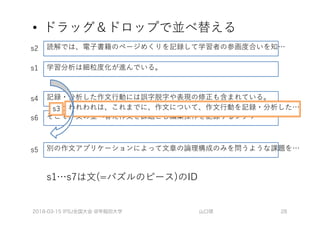 ������������������
�����������������������������������
���������������������������������
�������������������������������������
����������������������������������
����������������������������������
������������������)(
• ���������������
2018-03-15 IPSJ全国大会 @早稲田大学 山口琢 28
 