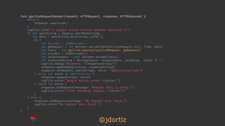 @jdortiz
func gactionRequestHander(request: HTTPRequest, response: HTTPResponse) {
defer {
response.completed()
}
LogFile....