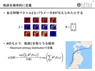 15
܉E_ʵĤ˶x
? ؏ե٥ȥ?ȥѥ`?뤨줿Ȥ
? ?ΤȤǣ܉E?ȡꤦ_
? Maximum entropy distributionǶx
? = ? =
0.1
?
0.6
? ? ? =
exp ? ?T ? ??
?(?)
 exp
?
?T ? ??
 