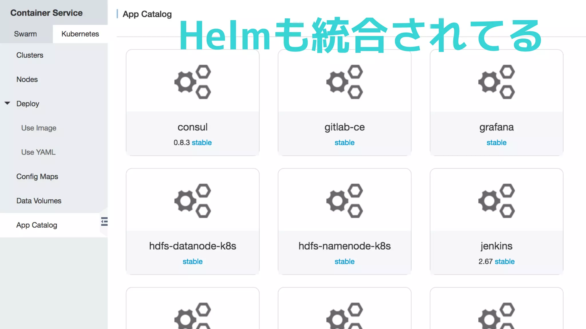 Helmも統合されてる
 