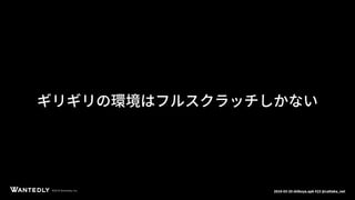 ページタイトルページサブタイトル
©2018 Wantedly, Inc.©2018 Wantedly, Inc. 2018-03-20 shibuya.apk #23 @cattaka_net
ギリギリの環境はフルスクラッチしかない
 