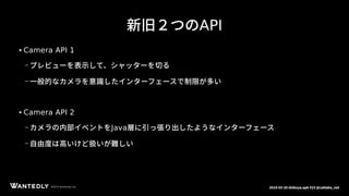 Camera API 1と2が混在するプロダクトの開発で 泣いたこととそのワークアラウンド | PPT