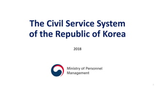 2018
The Civil Service System
of the Republic of Korea
1
 