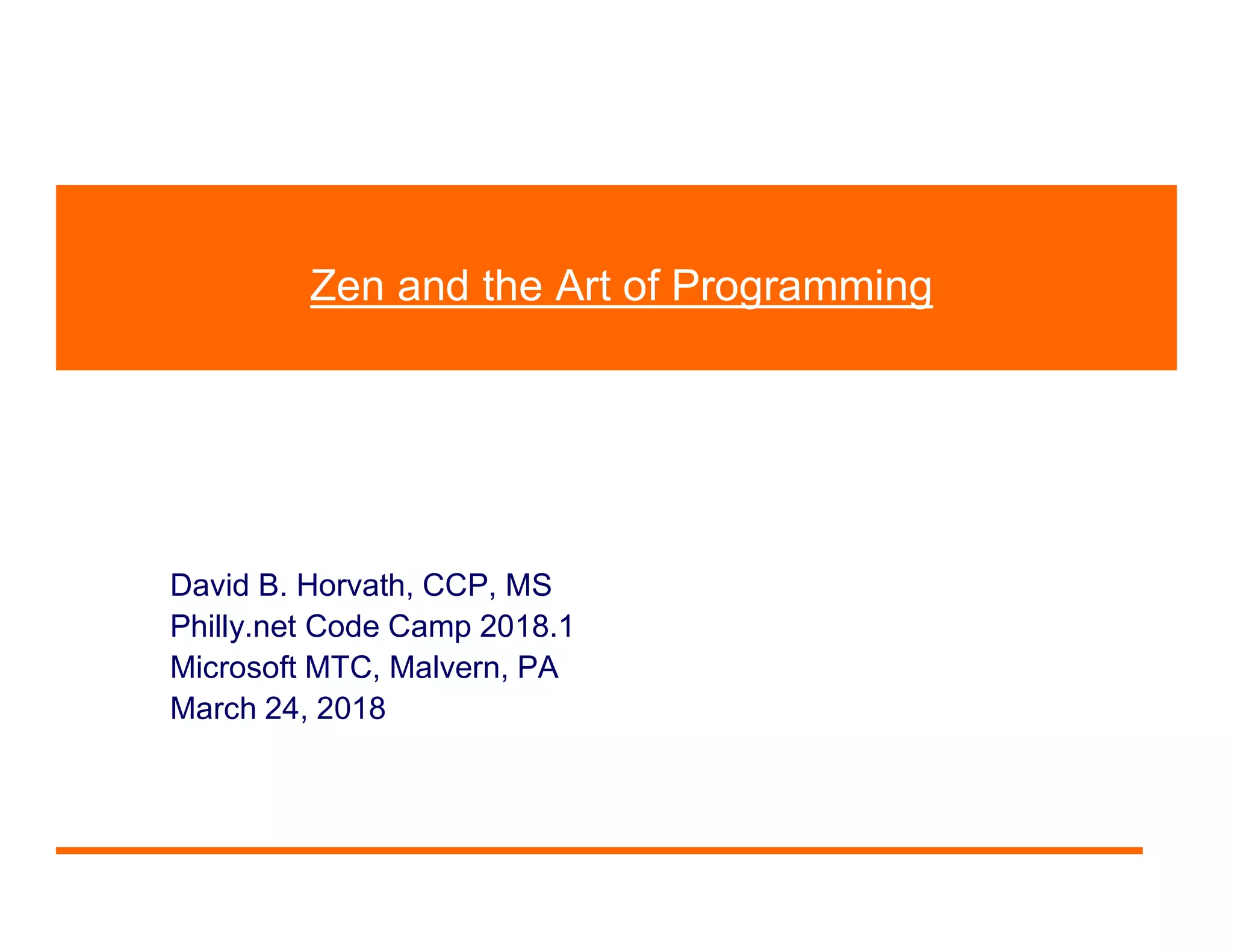 20180324 zen and the art of programming | PPT