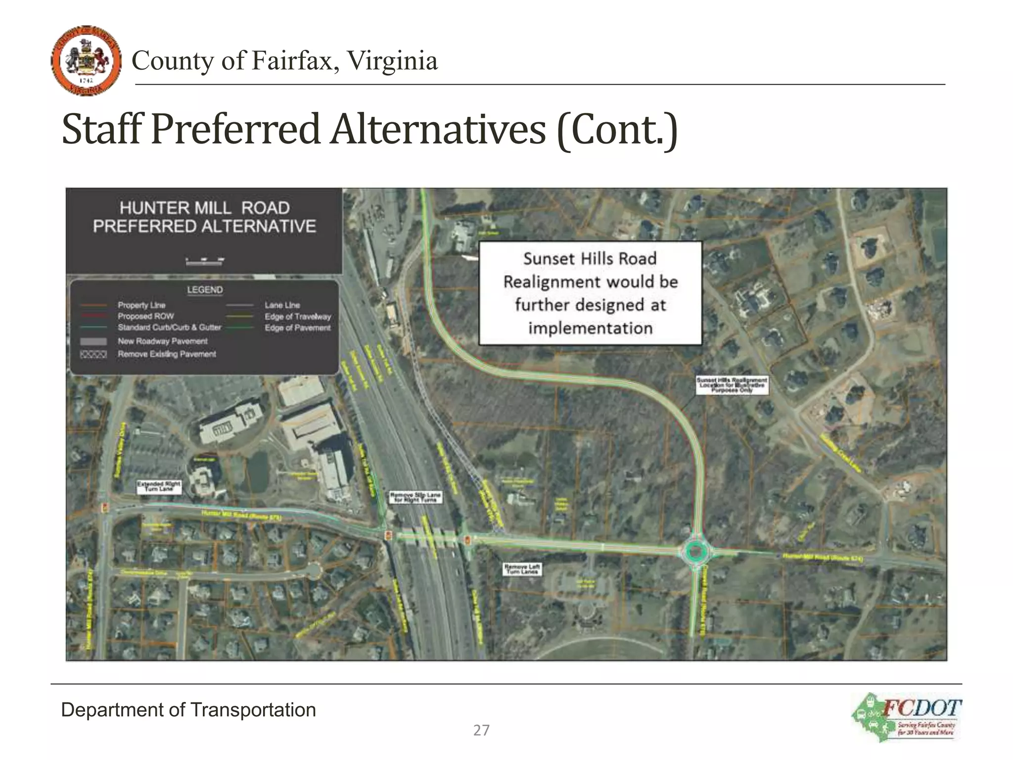 County of Fairfax, Virginia
Department of Transportation
Staff Preferred Alternatives (Cont.)
27
 