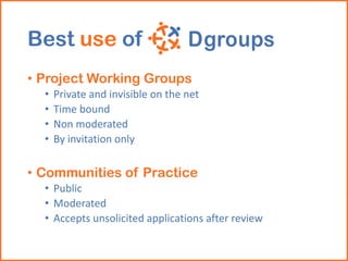 [Webinar] Dgroups: simple solutions for building online communities