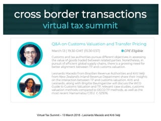 Virtual Tax Summit – 13 March 2018 - Leonardo Macedo and Kriti Velji
 
