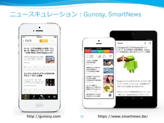 Gunosy, SmartNews
72http://gunosy.com https://www.smartnews.be/
 