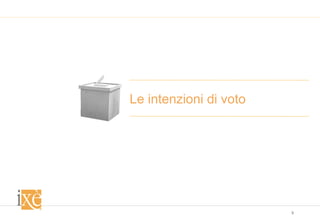 9
Le intenzioni di voto
 