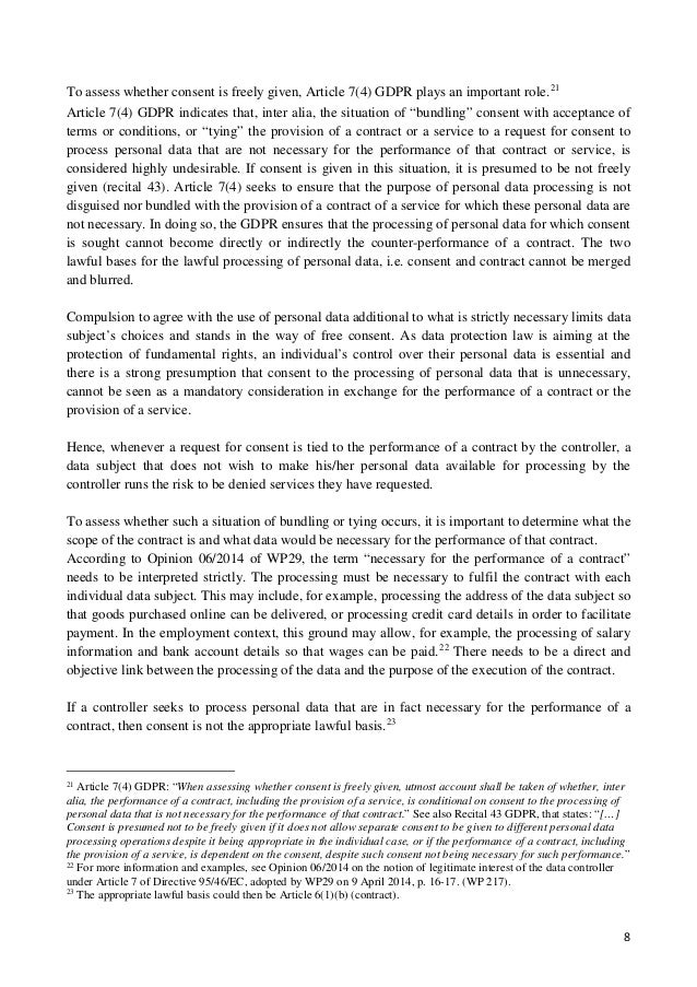 Guidelines On Consent Under Gdpr Guidelines On Consent Under Gdpr