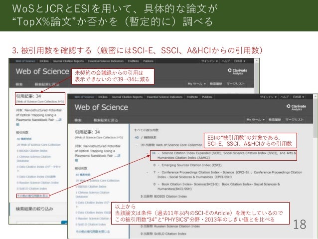 引用情報に基づく雑誌 論文の評価方法 2018年4月