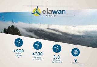 Elawan May 2018 | 2
+900MW in
operatio
n
+330
MW under
construction
3,8
GW under
development
9Countries
 