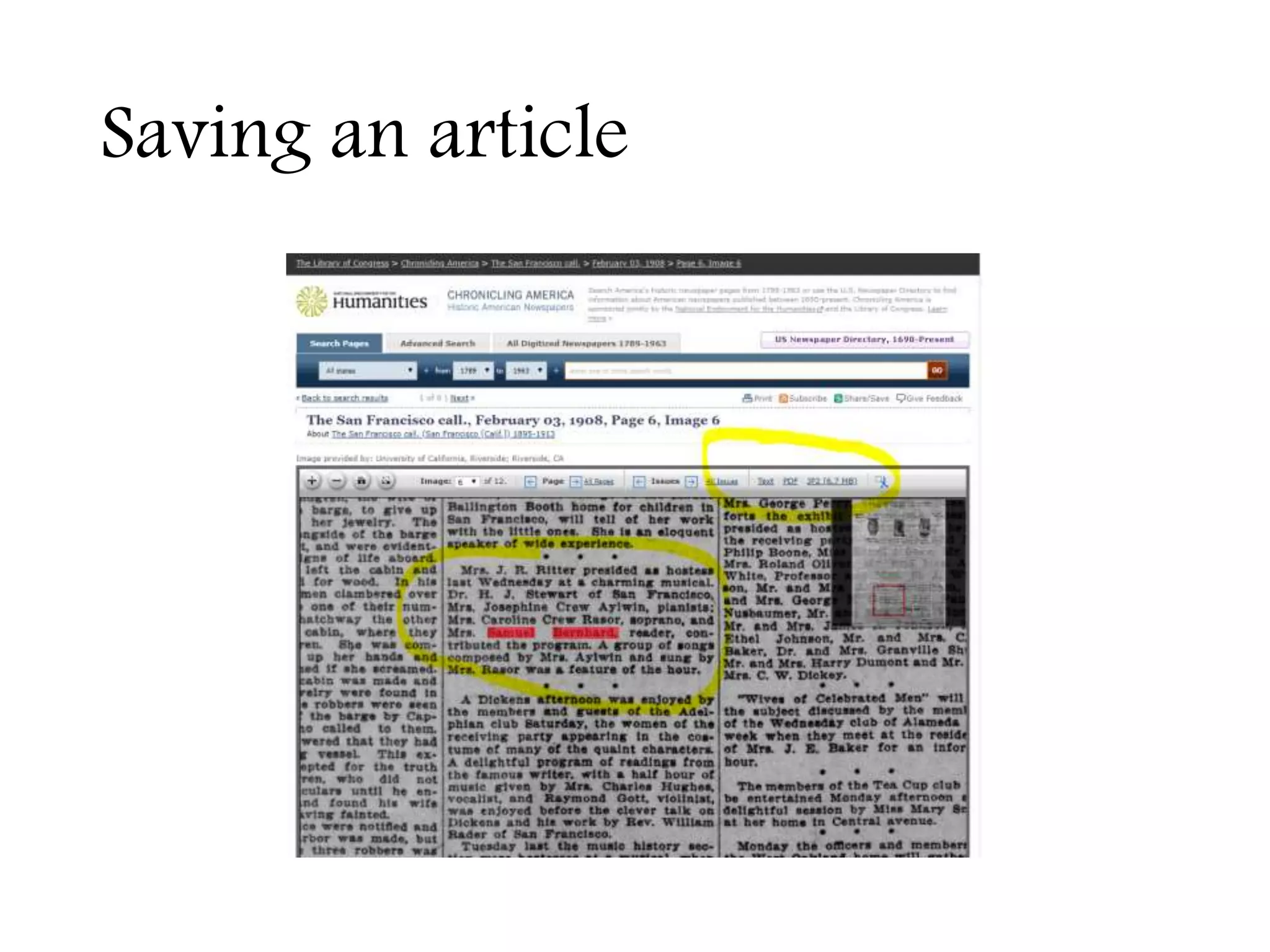 Saving an article
 