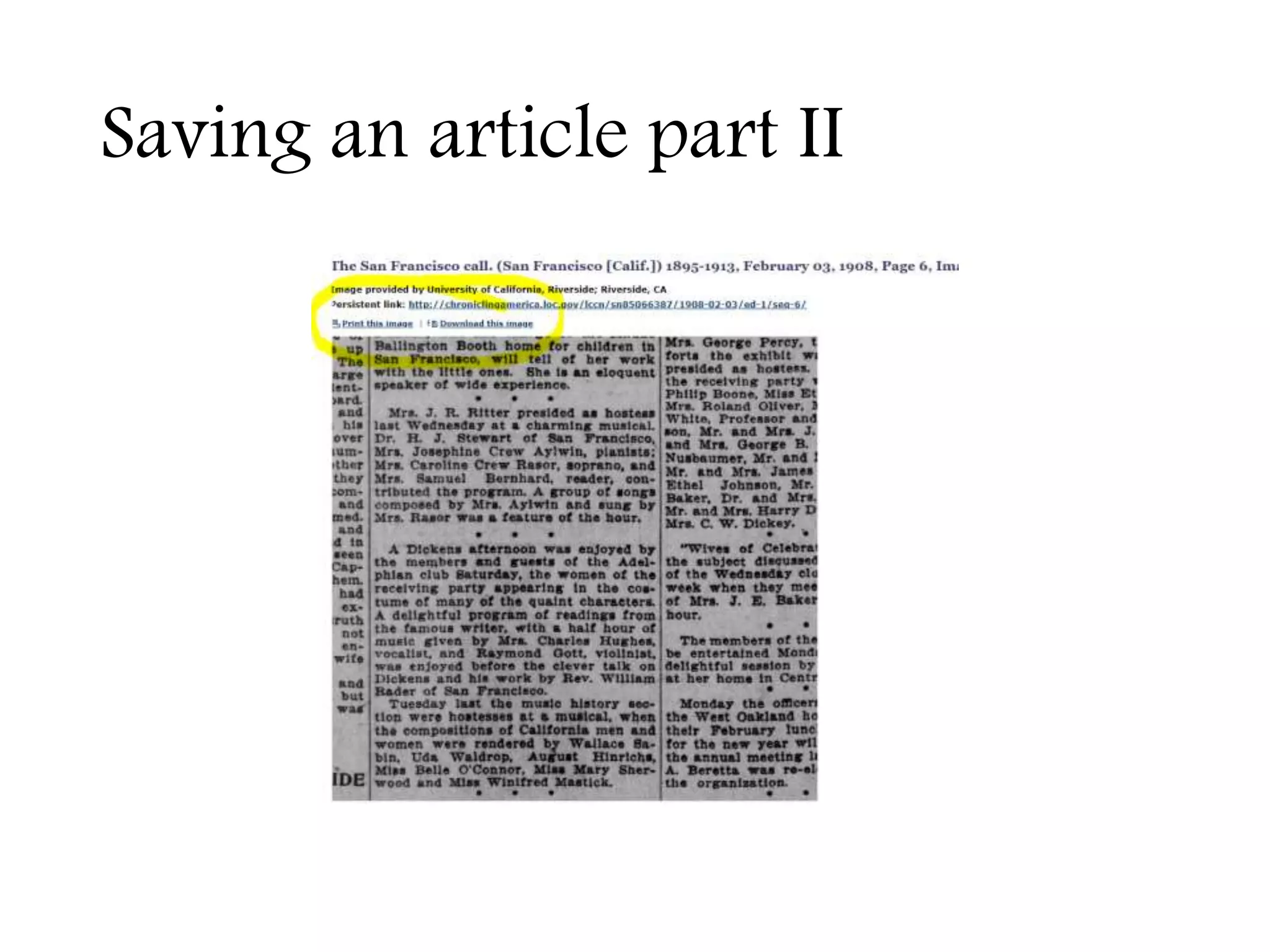 Saving an article part II
 