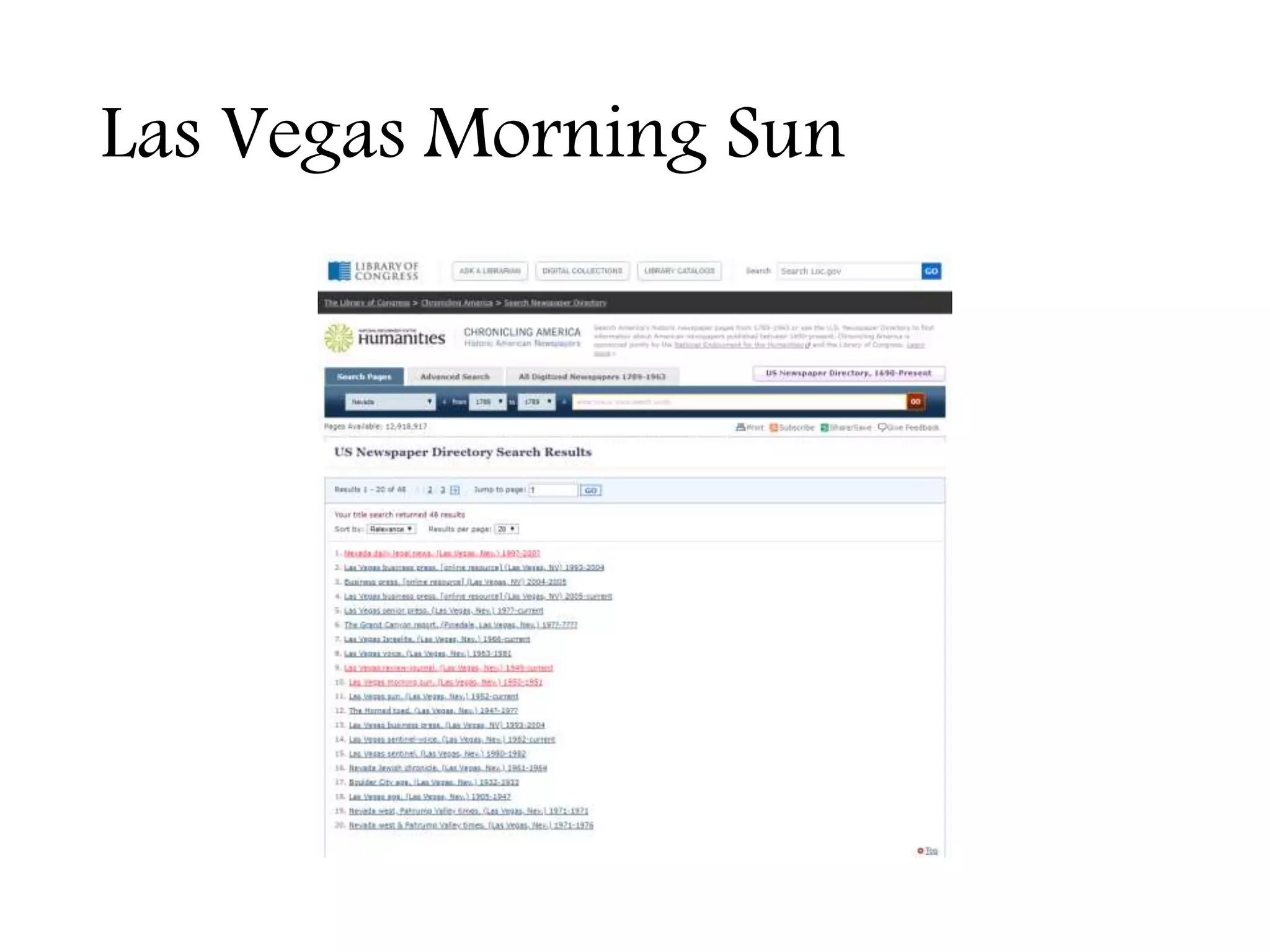 Las Vegas Morning Sun
 