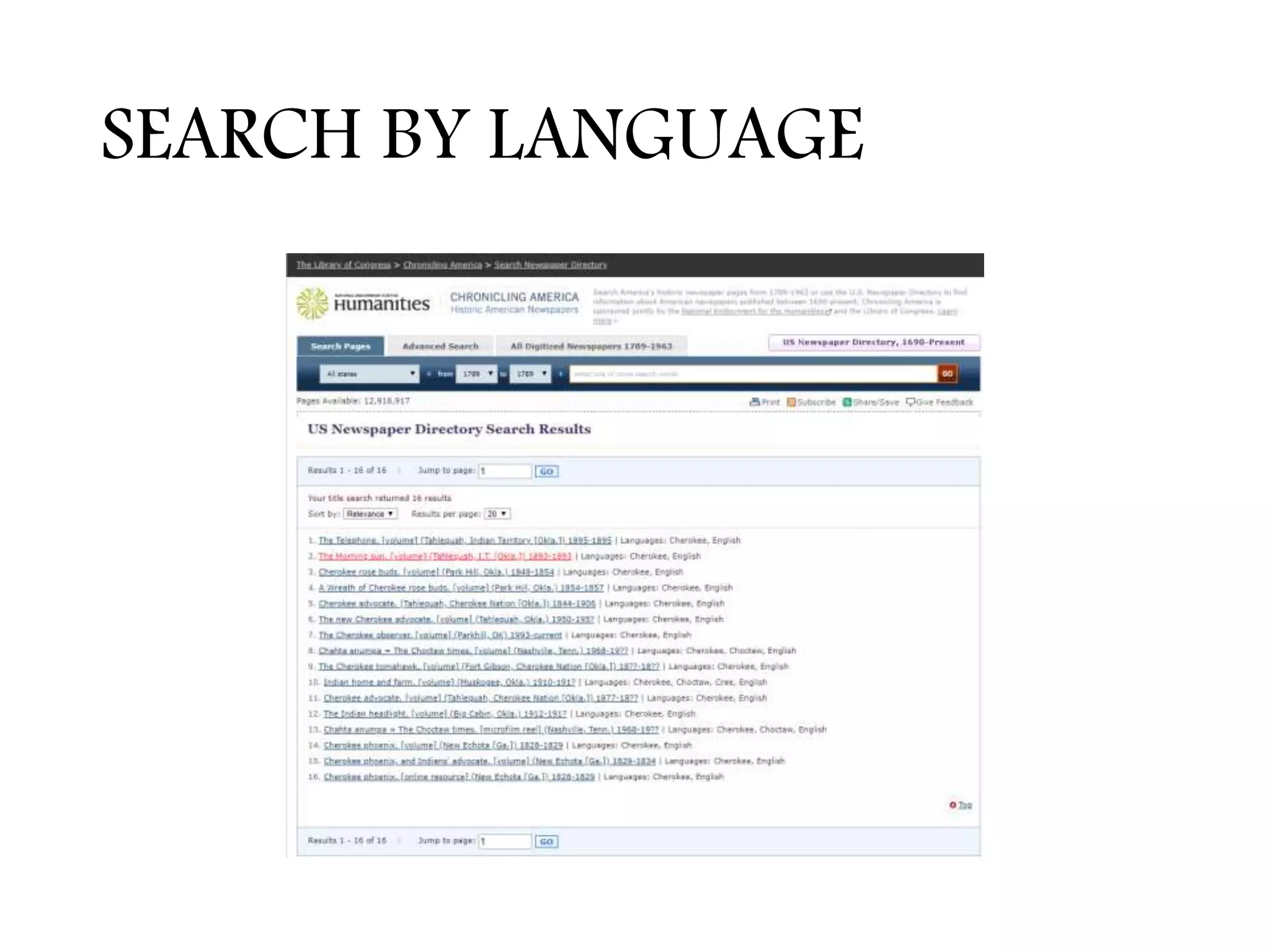 SEARCH BY LANGUAGE
 