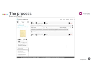 14
The process
Document record
DigitalHusserl
 
