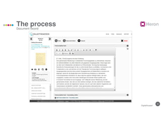 16
The process
Document record
DigitalHusserl
 