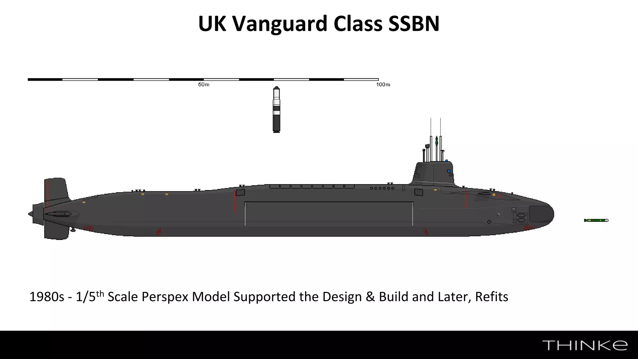 UK Vanguard Class SSBN
1980s - 1/5th Scale Perspex Model Supported the Design & Build and Later, Refits
 