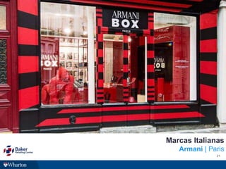 21
Marcas Italianas
Armani | Paris
 