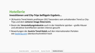  Entwicklung RevPar mit plus 9% deutlich über der Marktentwicklung
(Fokus: Hotelmarkt Wien)
 Erfolgreiche Wintersaison f...