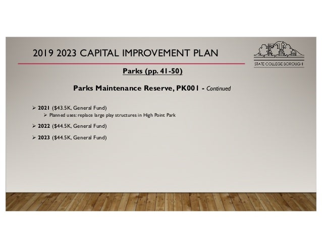 19 23 Capital Improvement Plan Buildings It And Parks