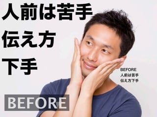 BEFORE
人前は苦手
伝え方下手