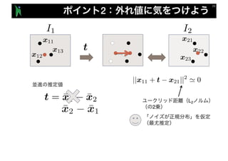 t = ¯x1 ¯x2
2
I1 I2
x11
x12
x13 t
x21
x22
x23
||x11 + t x21||2
' 0
||x12 + t x22||2
' 0
||x13 + t x23||2
' 0L2
2
 