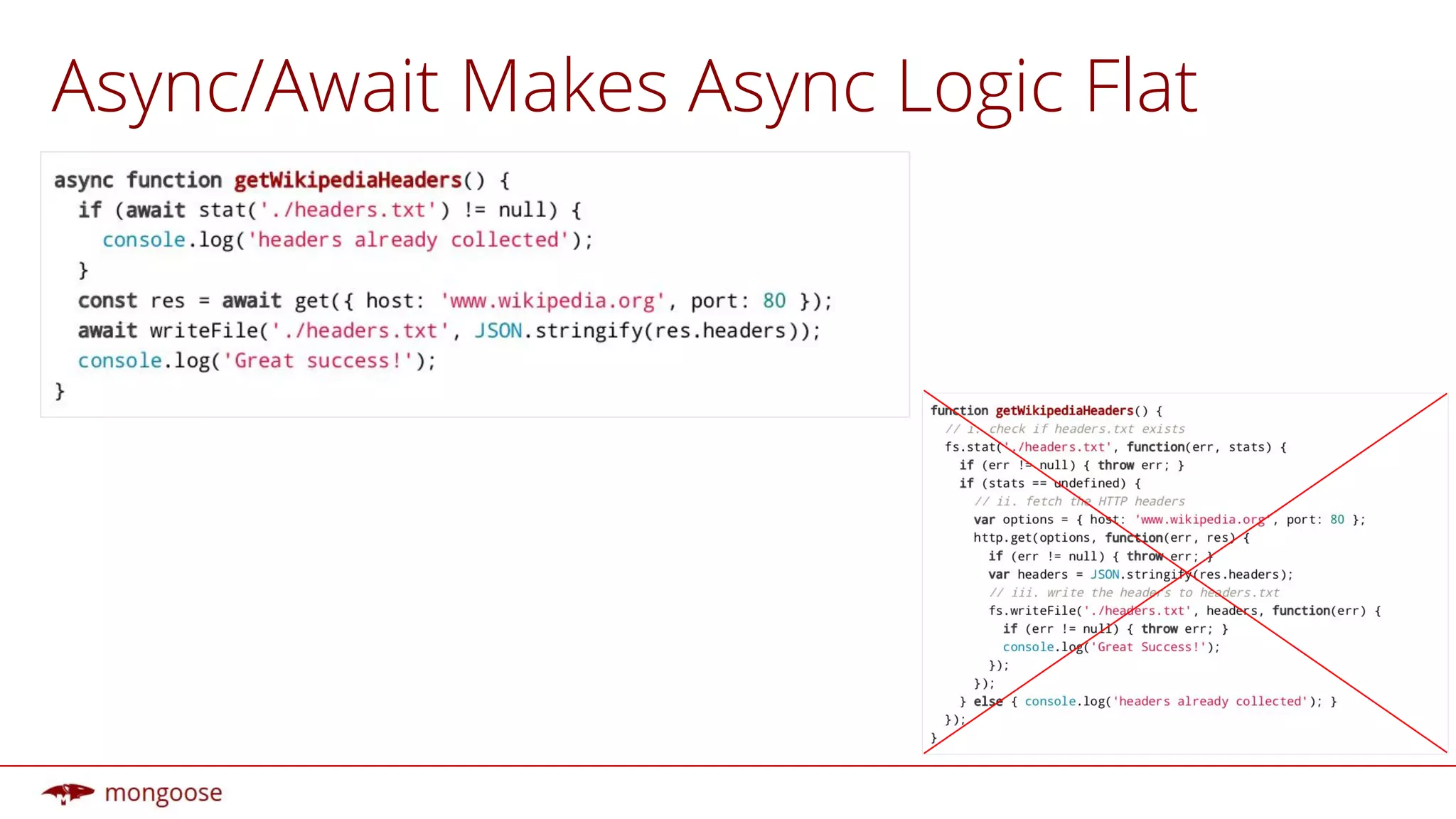 Async/Await Makes Async Logic Flat
 