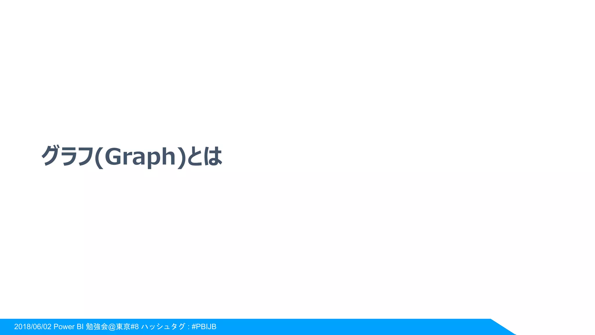 2018/06/02 Power BI 勉強会@東京#8 ハッシュタグ : #PBIJB
グラフ(Graph)とは
 