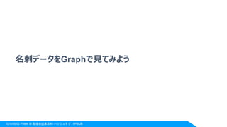 2018/06/02 Power BI 勉強会@東京#8 ハッシュタグ : #PBIJB
名刺データをGraphで見てみよう
 