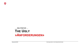 8 Jahre geo.admin.ch: das Geoportal des BundesGeosummit 2018
THE UGLY
»ANFORDERUNGEN»
… das Internet …
 