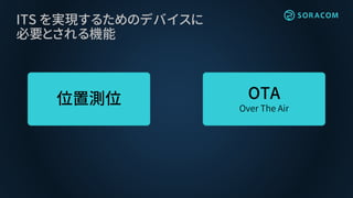 ITS を実現するためのデバイスに
必要とされる機能
位置測位 OTA
Over The Air
 